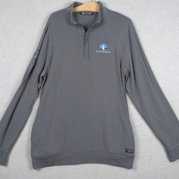 Travis Mathew Newport ¼ Zip Pullover Men’s Large Gray Long Sleeve TM1MU419 Logos - Picture 2 of 16